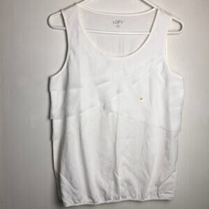 LOFT Women's White Sleeveless Blouse Size MP